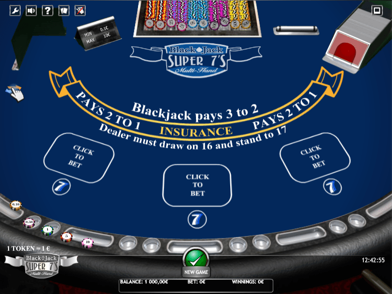 Jocul de cazino online BlackJack Super 7s Multihand gratuit