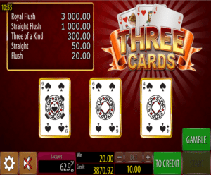 Joaca gratis pacanele Three Cards online
