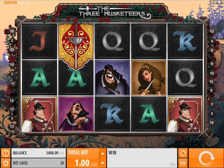 Jocul de cazino online The Three Musketeers QuickSpin gratuit